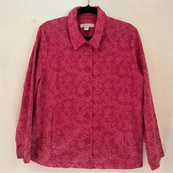 Appleseeds Jacket Pants Women’s 2 Piece Outfit Long Sleeves Pink Floral 16P - Picture 9 of 10